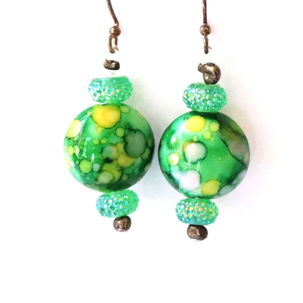 Christmas Green Candy Wrapped Earrings